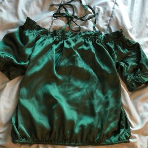 Emerald Green Top with an attached choker necklace